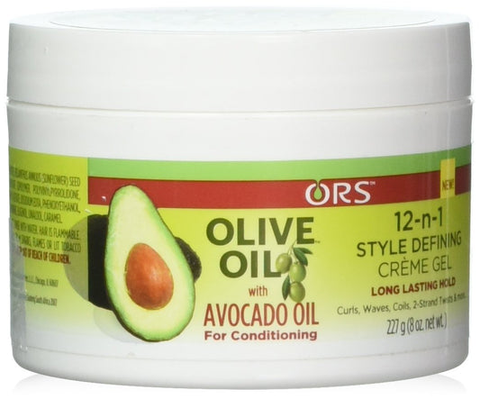 ORS Olive Oil With Avocado 12 N 1 Styling Defining Cream Gel 8oz