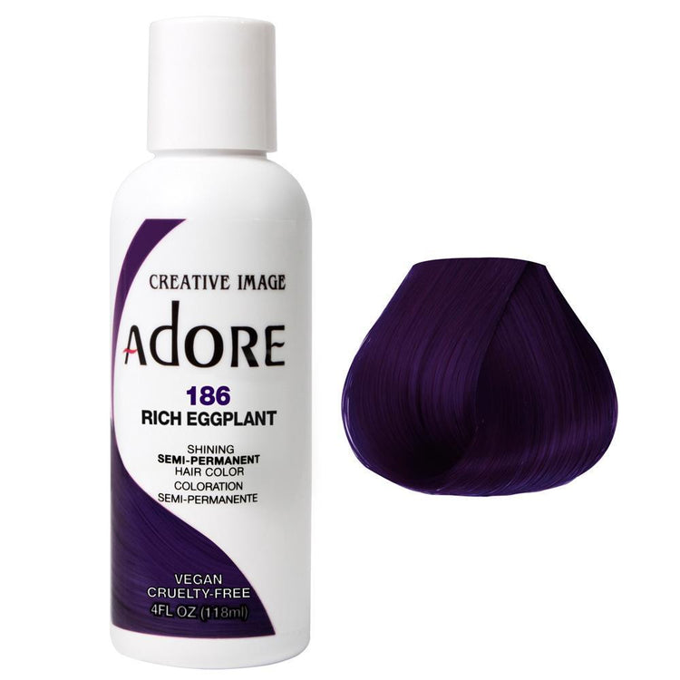 Adore Semi Permanent Hair Color - Rich Eggplant - 186