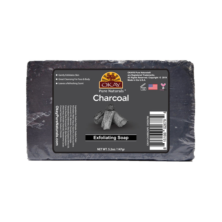 OKAY CHARCOAL EXFOLIATING BLACK SOAP 6oz