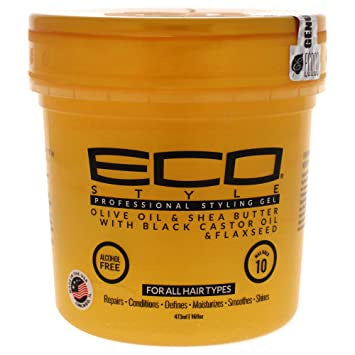 Eco Styling Gel Gold Olive Oil Shea Butter with Black Caster & Flaxseed Oil 16oz