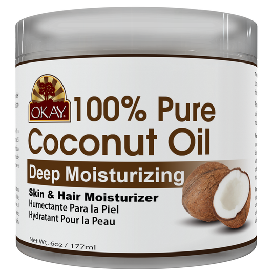 OKAY 100% Coconut Oil Deep Moisturizer for Skin & Hair 6 oz (177ml)