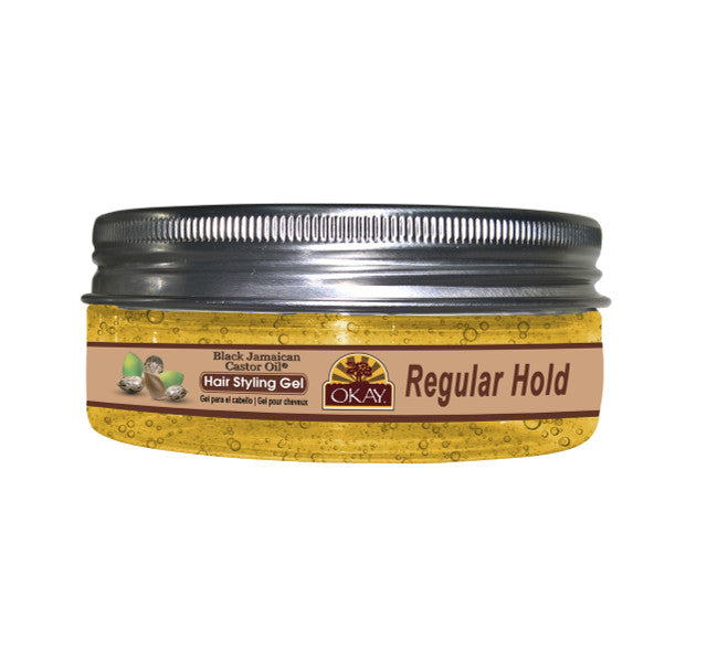 OKAY BLACK JAMAICAN HAIR STYLING GEL, REGULAR HOLD 5OZ